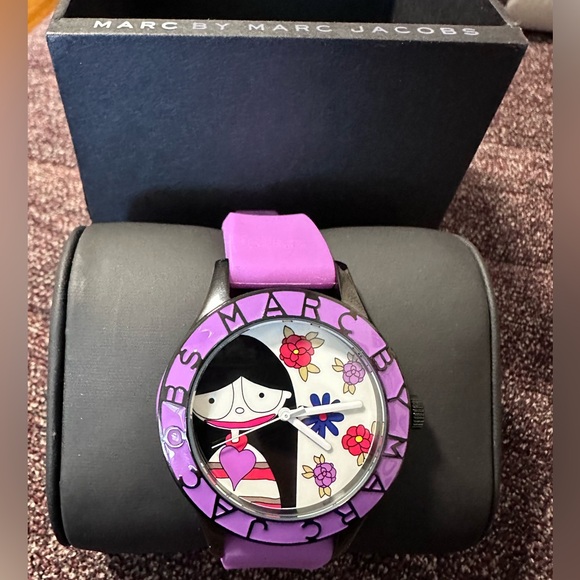Marc by Marc Jacobs Black and Purple Graphic Watch main image 5